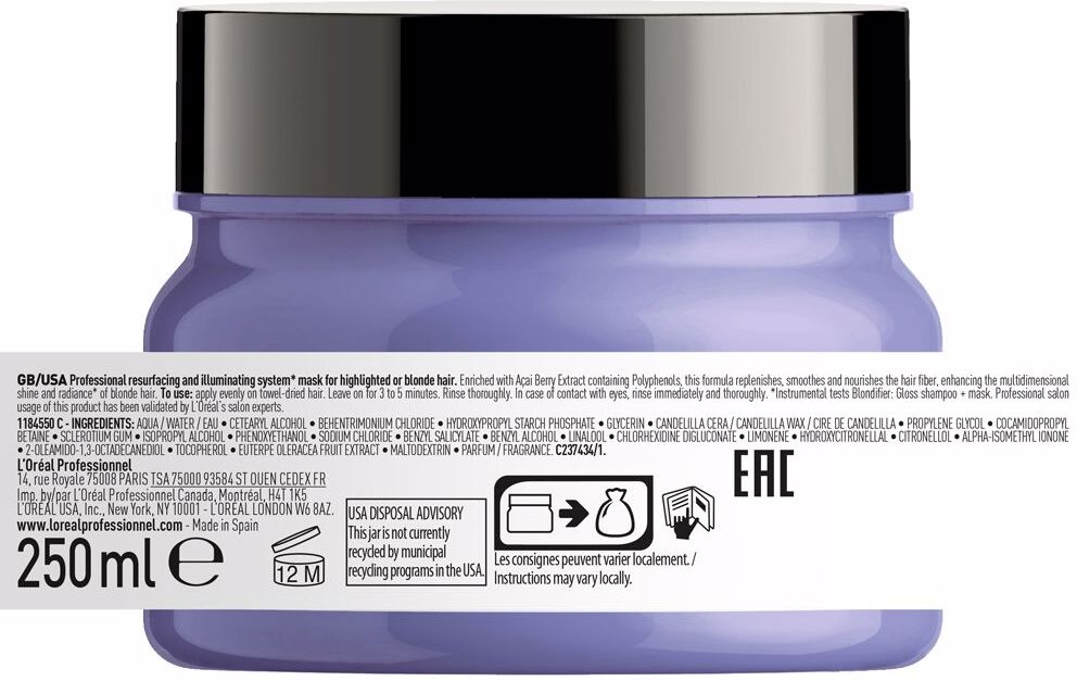 L'Oréal Professionnel Paris Masque Blondifiant 250 ml