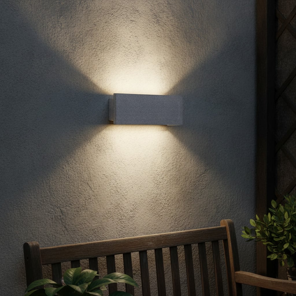 Lyora Wandlamp Luna rechthoek zwart 20 cm