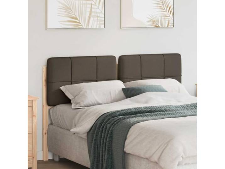 Xolmizyn Gepolstertes Kopfteil Kiefernholz, Braun Taupe, 155.5x12x84.5 cm Massivholz-Konstruktion, Modernes rechteckiges Design, Veredelte Rückseite