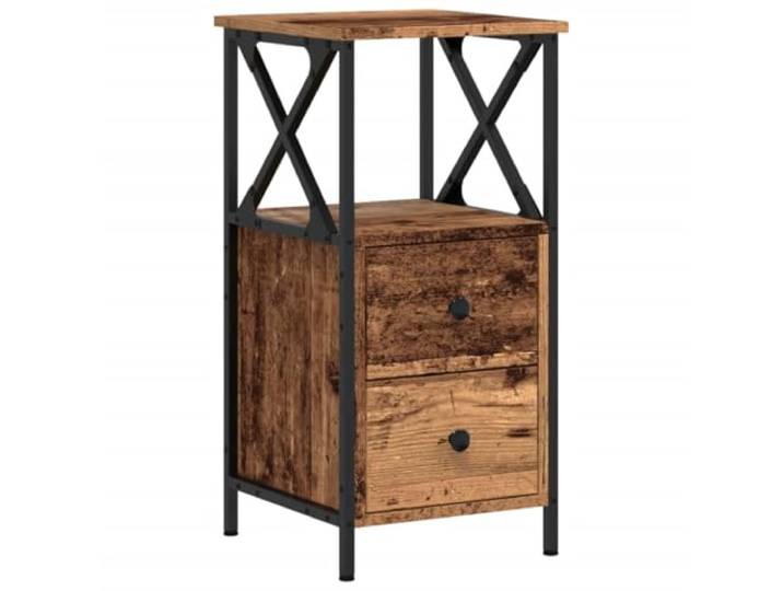 Makastle Nachttisch Altholz-Optik 34x35,5x70 cm Holzwerkstoff
