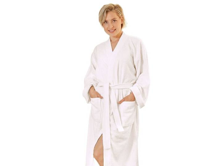 Bademantel weiss