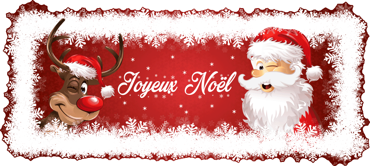Ambiance-sticker Sticker Noël Joyeux Noël renne et père Noël