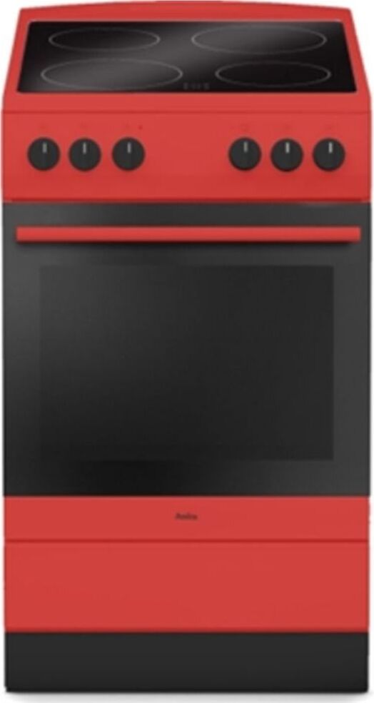 Amica SHC 11506 R, Freistehender Herd, Rot, Drehregler, Vorne oben, Emaille, Keramik