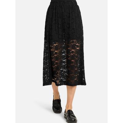 Midirock LIBERTÉ ESSENTIEL "Liberté Essentiel Skirt LACY", Damen, Gr. M, schwarz, Obermaterial: 92% Polyester, 8% Elasthan, Röcke