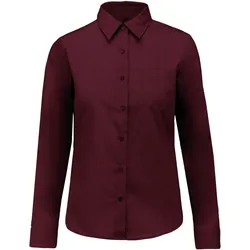 Kariban Damen Popeline Bluse 'Jessica' langarm K549 wine XL