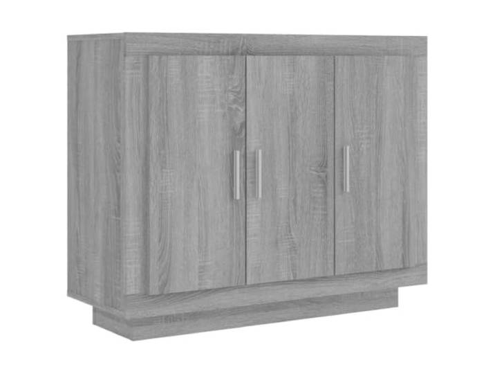 KGFHERENB Sideboard Grau Sonoma 92x35x75 cm Kommode aus Holzwerkstoff Vielseitige Anrichte für Wohnzimmer und Flur mit geräumigen Fächern hinter den Türen für mehr Ordnung.