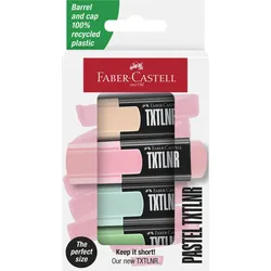 FABER-CASTELL TXTLNR Pastell Textmarker schwarz 1.0 - 5.0 mm Schreibfarbe: Mehrfarbig