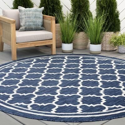 Alise Rugs Exo Coastal Geometric Indoor/Outdoor Area Rug