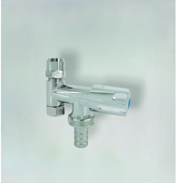 Fukana Waschgeräte Doppeleckventil 52240-K Kunststofftülle, 1/2", verchromt