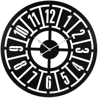 Wanduhr AMBIENTE HAUS "Wanduhr aus eisen 58cm", schwarz, B:58cm H:58cm T:3cm, Wanduhren, Wanduhr