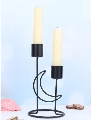 Youfap Market Modern Iron Candle Holder, Single head Candlestick Stand For Wedding Dining Table, Dinner Party Candle Holder Decoration black