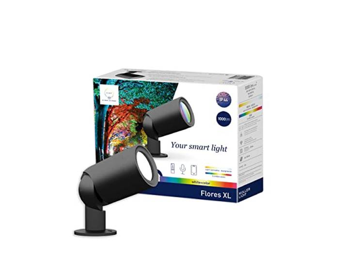 tint smarter Outdoor LED Spot Flores XL High lumen, weißes und farbiges Licht RGB, Zigbee, funktioniert mit Alexa