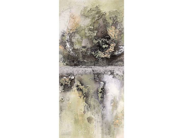 Monee Ölgemälde, Mehrfarbig, Abstraktes, rechteckig, 40x85 cm, Handmade in Europe, handgemalt, einfache und schnelle Anbringung, Bilder & Rahmen, Bilder, Ölbilder