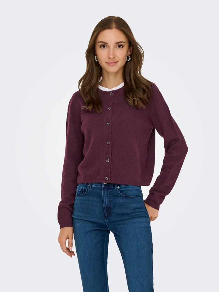 JDY Cardigan "Chloe" in Bordeaux - XL