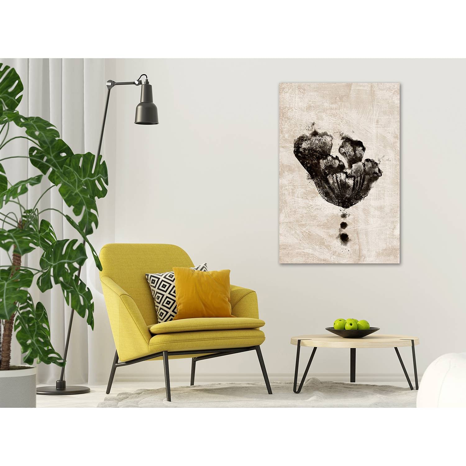 home24 Underwater Flower canvas afbeelding bruin multicolor 40 x 60 cm