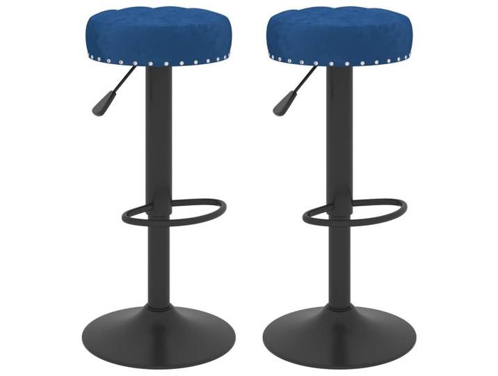 vidaXL Barhocker Barhocker 2 Stk. Blau Samt (2 St)