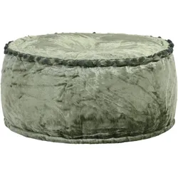 vidaXL Pouf Rund Samt 40x20 cm Grün