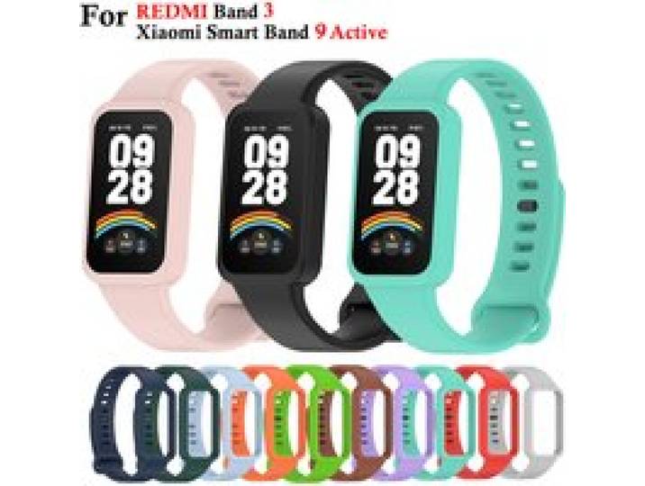 Zachte siliconen band voor Xiaomi Smart Band 9 Actieve band Smart Watches Accessoires Armband voor Redmi Band 3-band met pc-behuizing