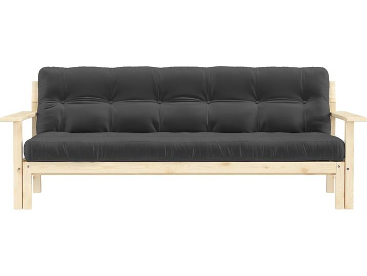 Schlafsofa KARUP DESIGN Unwind , grau (dunkelgrau), B:190cm H:14cm T:92cm, Sofas, Schlafsofa, Mit Holzstruktur, inkl. Futonmatratze, Liegefläche 130x190 cm