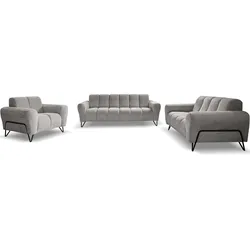 SITZGARNITUR Volare Sofas+Sessel, ohne Schlaffunktion, Hellgrau