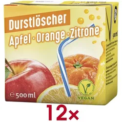 Durstlöscher Erfrischungsgetränk Trinkpäckchen »Apfel-Orange-Zitrone« 12 Stück orange
