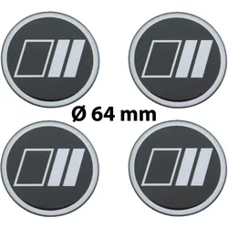 4 x Ø 64 mm Polymere Aufkleber / Streifen / Nabenkappen, Felgendeckel