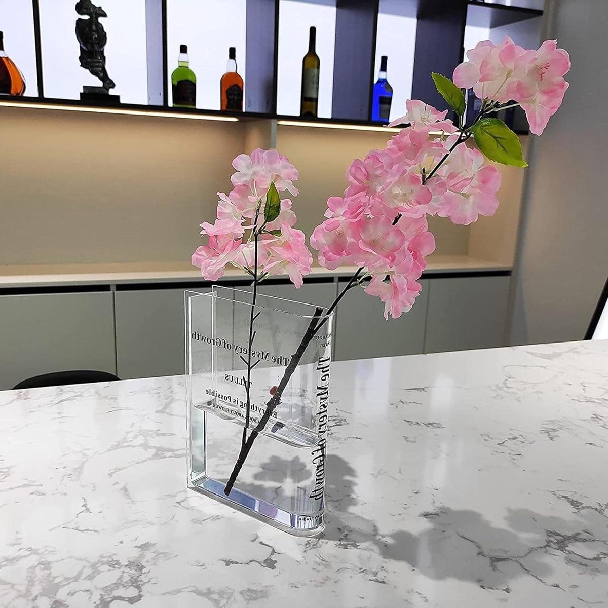 Transparante rechthoekige acryl bloemenvaas voor decoratie