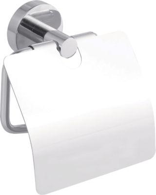 WC-Papierrollenhalter tesa Smooz, Befestigung ohne Bohren, ablösbar, mit Deckel