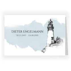 Einladungskarte Trauerfeier: Ruhige See in Weiß