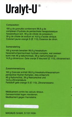 ACA Müller/ADAG Pharma AG URALYT-U Granulat 280 g 01214281
