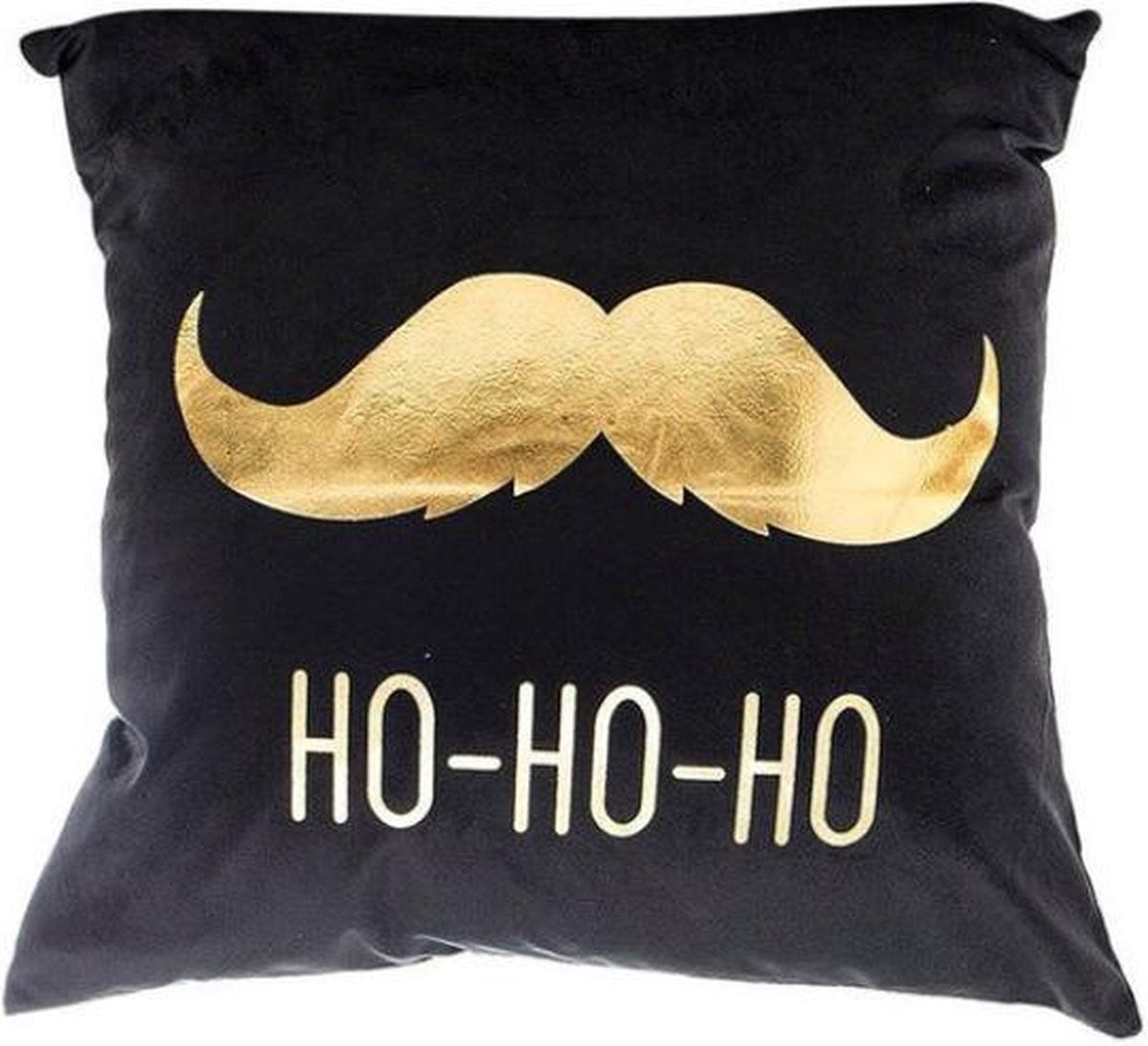 Kerst kussenhoes grijs met gouden Ho Ho Ho tekst