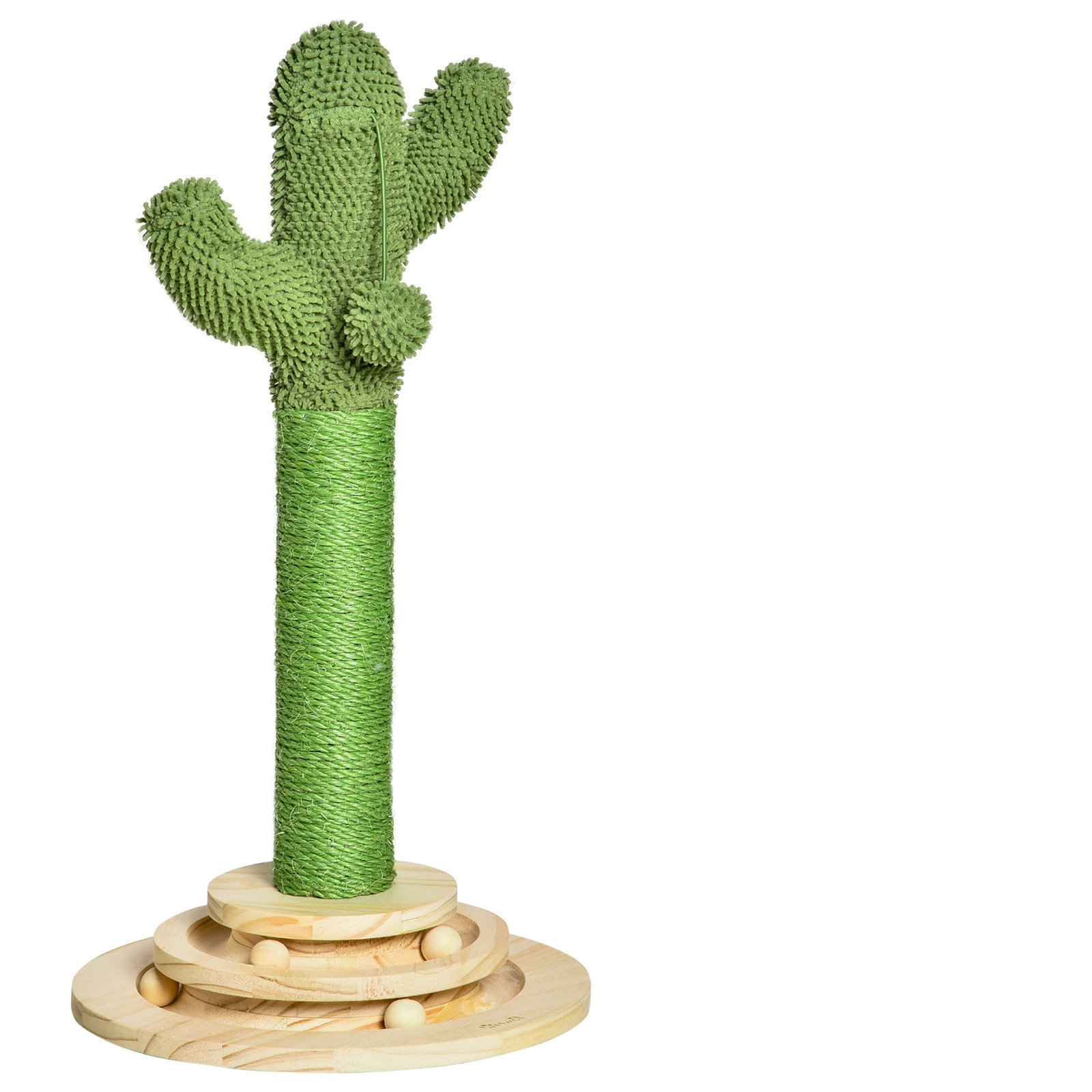 PawHut Krabpaal Cactus Design - Groen - Hoogte: 60 cm - Voor katten tot 5 kg
