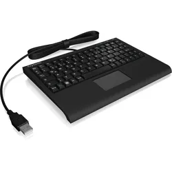 KeySonic ACK-3410 kabelgebundene Super-Mini Tastatur mit Smart-Touchpad - QWERTY US - schwarz