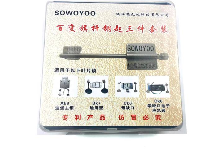 SOWOYOO 3 pièces outils de serrurier professionnels pour AK8 BK7 CK6, outil de lame de mât de drapeau variété
