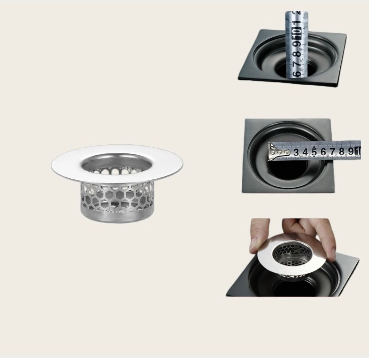 INF 304 Edelstahl Abflusssieb – Large/Ultra-Kurz 2er-Set, Silber, Universeller Ablauffilter