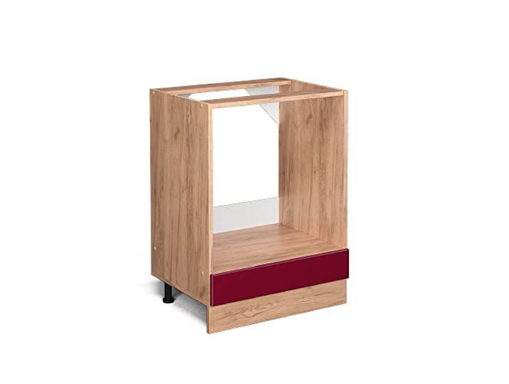 Vicco Herdumbauschrank R-Line , Rot Hochglanz, 60 cm Backofennische · Ohne Arbeitsplatte · Höhenverst. Füße · Frei kombinierbar · Einfache Integration