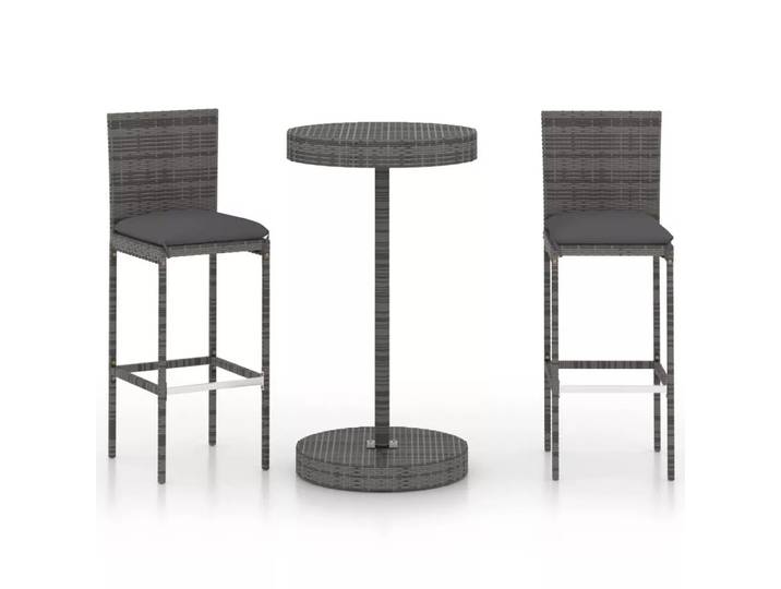 VidaXL - Bar-set poly-rattan, One Size, Grau