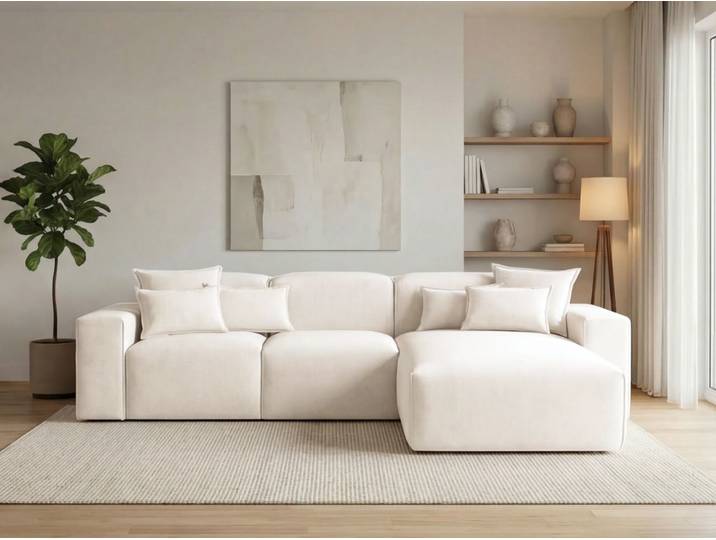 Ecksofa L-Form Rechts Moderne Ecksofa Leni Creme