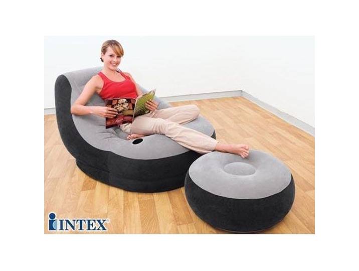 Fauteuil et pouf Ultra Lounge INTEX - Gris - Design tendance - Confortable et stable