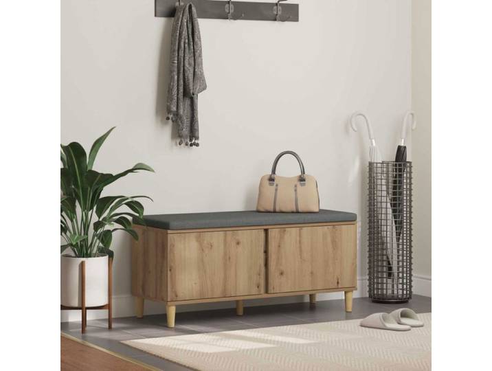 Banc Vidaxl Banc d'entrée avec coussin Chêne artisanal 60 x 38 x 46 cm