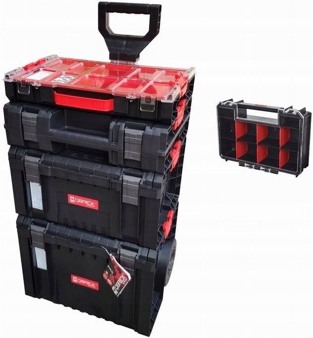 QBRICK System PRO Set 5-in-1 Gereedschapsboxen, inclusief Cart, Toolbox, Toolcase en Organizer 100, 5-delig