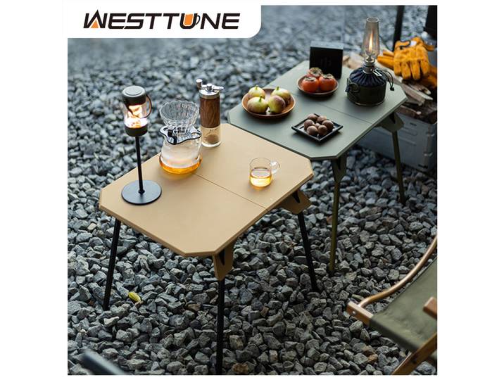 WESTTUNE Table de Camping en plein air Table ultralégère à double usage Table pliante réglable Portable pour Camping pique-nique barbecue pêche
