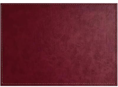 CounterArt 4 Pack Luxurious Vegan Faux Leather Placemats Look and Feel of Genuine Leather Infused with Copper Easily Wipes Clean (Burgundy)