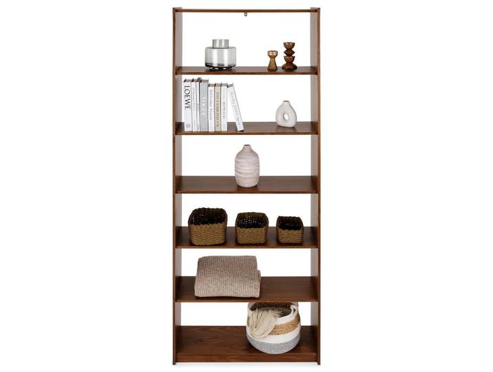 Idimex Standregal Standregal Kastanie, Kastanienfarben, Holz, Kiefer, Vintage, 80x200x30 cm, Wohnzimmer, Regale, Bücherregale