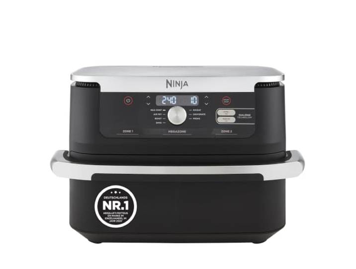 Ninja Foodi FlexDrawer Heißluftfritteuse, 10,4 L, Dual Zone, Schwarz 7-in-1, herausnehmbarer Trenner, Antihaftbeschichtung, spülmaschinenfester Korb - AF500EU