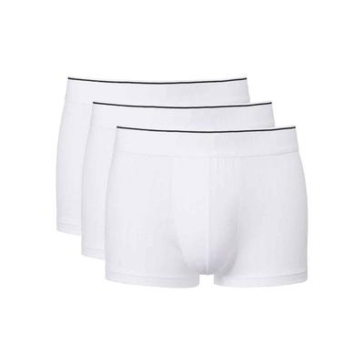 Boxershorts CALIDA "Pure & Style", Herren, Gr. M (50), Single Jersey, weiß, Single Jersey, Obermaterial: 94% Baumwolle, 6% Elasthan, unifarben, normal, Unterhosen, Baumwollmix - Single Jersey, elastisch, maskulin