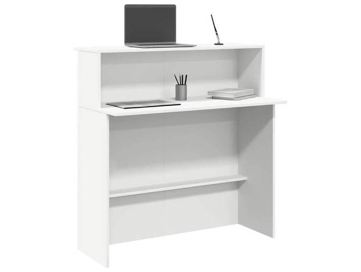 Bureau de réception blanc 100x50x103 5 cm bois d'ingénierie comptoir de réception réception de salon comptoir de 859024