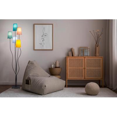 NÄVE Stehlampe "Colora", bunt, 5, H: 163cm, 1 Stk., Leuchten, 5flg., E14. Textilschirme je 1x gelb, rose, blau, türkis, oliv, Stehlampe
