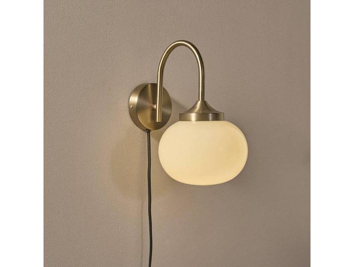 PR Home Wandlampe Elsy, messing / gold, für Wohn- / Esszimmer, Glas, Wandleuchte, Wandlampe Innen