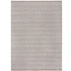 WOLLTEPPICH handgewebt ROTHER, mit Diamant Muster, Beige, 80 x 150 cm